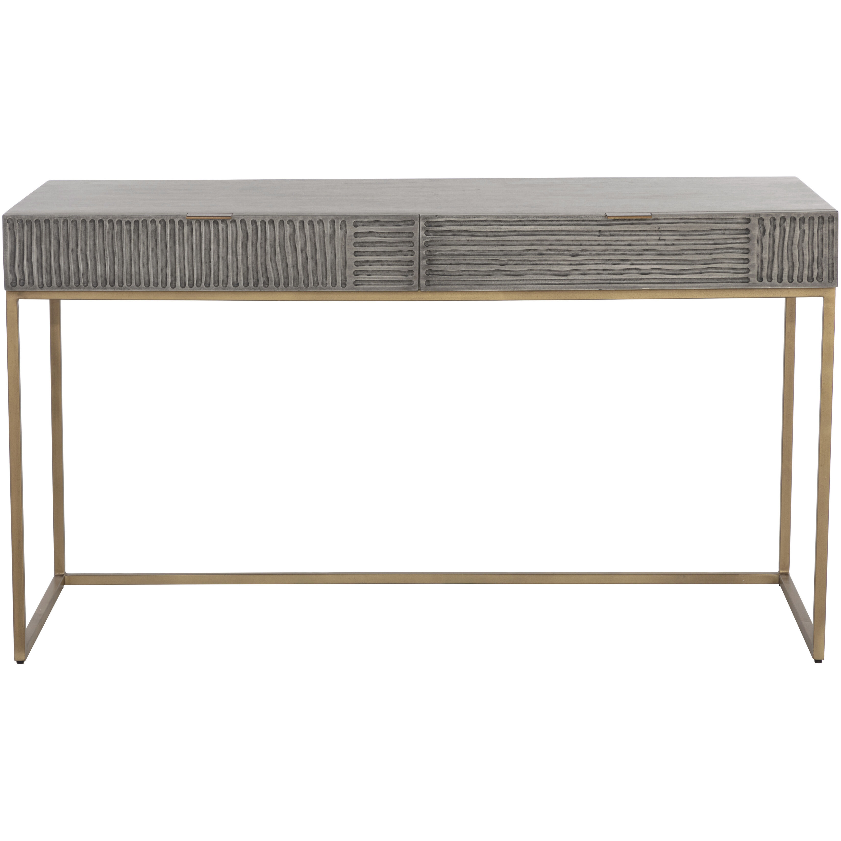 Markel 56 X 24.75 inch Grey / Antique Brass Desk